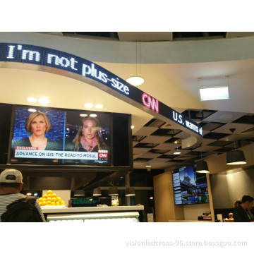 curved LED video wall message sign LED screen/display P7.62 flexible